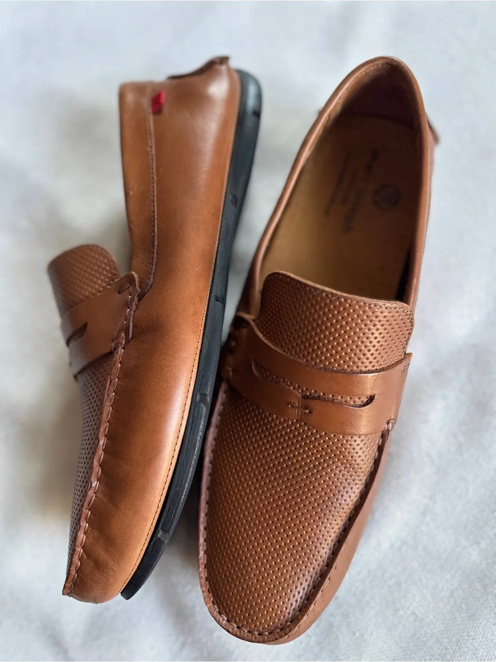 Marc Joseph NY Greenwich Perforated Brown Leather Driver Loafers | 10.5 NWOB